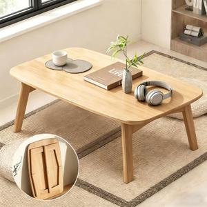 Japanese Folding Coffee Table, Japanese Floor Table No Assembly Small Coffee Tables for Living Room Tatami Tea Room Dining Bedroom