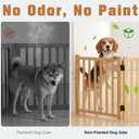 YOCAN Non-Painted Wooden Freestanding Dog Gates for The House,Doorways, Stairs,Wood Dog Fences Indoor Pet Gate,Step Over Fence-2 Panel H:23"(2PC)