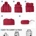 Polu Mens Packable Puffer Jacket with Hood Warm Lightweight Water-Resistant Puffer Jacket for Men Winter Jackets for Travel Hiking (Red,S) (Red)