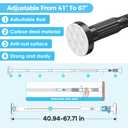 Tension Curtain Rod 41-165" Heavy Duty No Drilling Adjustable Black, 1.26"