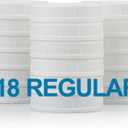 18 Pack REGULAR MOUTH Mason Jar Lids for Compatible with Ball, Kerr Regualr Mouth Jars - Plastic Storage Caps for Mason Jars, Canning Jars - Leakproof, Dishwasher Safe & Food Grade - White