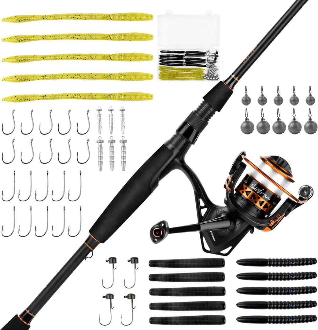 KastKing Brent Chapman Spinning & Casting Combo, Tailored Tackle Kits, Pre-spooled Design, IM6 Graphite 2Pc Blanks, 5.2:1 Gear Ratio, 9 + 1/5 + 1 Ball Bearings, Stainless Steel Guides, EVA Handles