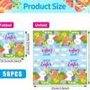2 x Pack of 50, Happy Easter Napkins, Colorful Bunny and Egg Design Disposable Paper Napkins for Easter Table Decorations, Spring Birthday Holiday Party Supplies, 13x13 Inches Unfolded