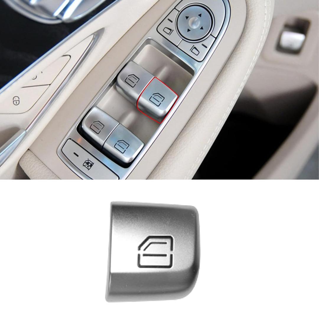 TTCR-II Interior Window Glass Lift Switch Button for Mercedes C Class W205 2015-2021 GLC Class 2016-2022, 1 Pc Front Right Window Control Power Push Button Cover