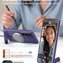 TORRAS Strong Magnetic & Seamless Stand for Samsung Galaxy S26 Ultra Case, Fit for MagSafe, Mil-Grade Drop Protection, Kickstand for Samsung Galaxy S26 Ultra Case, Translucent Back/Purple Edge