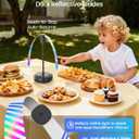 Edvision 4 Pack Food Table Fan, 2000mAh USB Powered Rechargeable Food Fan, Portable Fan with Flexible Goose-Neck and Soft Blades for BBQ, Patio, Party