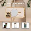 Misea Magnetic for iPhone 16 Pro Max Case Compatible with MagSafe [Never Yellowing] [Military Grade Drop Protection] Full Camera Lens Protector Plating Soft Clear Phone Case for Women 6.9", Gold