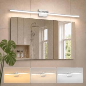 L LOHAS LED Bathroom Vanity Light Bar Over Mirror Modern Nickel 3CCT 48In