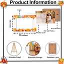 ONDTOM 4x6 Thanksgiving Pumpkin Picture Frame,Rustic Wooden Fall Photo Frame with Orange Maple & Autumn Leaves, Perfect Desktop Gift for Fall Season -E03