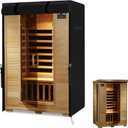 DHGSIUT Outdoor Sauna Cover, Wood Sauna Cover, 600D Heavy Duty Oxford Cloth UV Protection & Windproof, Waterproof Saunas Covers, for Wood Infrared 2 Person (40"x38"x73")