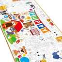 Naozinebi Puppy Giant Coloring Poster Large Paper Coloring Tablecloth DIY Dog Birthday Decorations Table Cover Drawing Pattern Filler Art Jumbo Dog Craft Colorings Mat Home Party Supplies