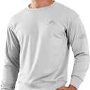 NORTHYARD Men's Crewneck Sweatshirt Long Sleeve Cotton Sweat Shirt Lightweight Athletic Workout Sport Gym Running Sweatshirts (Large, Lightgrey)
