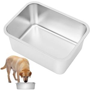 Kichwit 2.5 Gallons Large Dog Bowl Food Grade Stainless Steel Pan, Dishwasher Safe