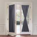 French Door Curtain Rod Adjustable 18"-32", Wrap Around Cafe Curtain Rod 1/2" Diameter, Screwed Sash Rods for Door Window, Black, 2 Pack