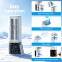 Portable Air Conditioners, Evaporative Swamp Cooler, Cooling Tower Fan with Mist Humidifier, 3 Speeds, Oscillating, Timer, Remote for Bedroom, Office, Camping Portable AC Standing Fan (White)