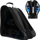 Unisex Ice Skate Bag with Adjustable Shoulder Strap - Breathable Oxford Cloth Skating Shoes Storage Bag (Black)