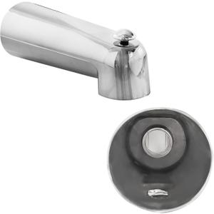 SENTO Silver Universal Bathroom Tub Spout with Diverter, Durable Heavy Duty Metal Bathtub Faucet with Shower Diverter - 7 Inches 1/2" IPS Inside Thread, Polished Chrome