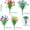 Artificial Flowers for Outdoors,20 Bundles UV Resistant Faux Fake Outdoor Flowers No Fade Plants Plastic Shrubs for Home Indoor Outside Decor(Mix Color)