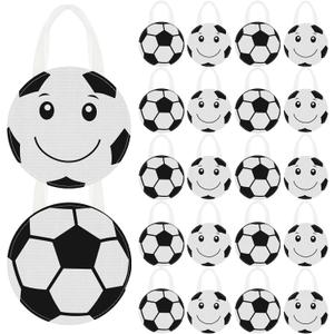 Maxdot 24 Pcs Soccer Party Favor Bags Soccer Themed Party Gift Bags with Handles Non Woven Goodie Bag Treat Candy Bag for Kids Adults Sports Birthday Supplies