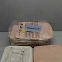 8 pack Storage Basket Bins & Decorative Baskets Fabric Storage Cubes Containers Bulk W/Handles for Office, Home, Books, Clothes, Bedroom, Closet (white/pink)