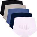 5 x Mama Cotton Women's Over The Bump Maternity Briefs, High Waist, Cotton, Adjustable Waistband, Multi-Pack (XL)