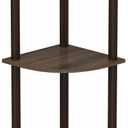 Furinno TURN-N-TUBE Corner Shelf, 3-Tier Corner Bookshelf, Display Storage Shelves with Open Shelves, for Organization and Storage, Living Room, Home Office, Garage, Walnut
