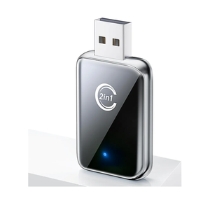 Wireless Carplay Adapter for iPhone, Convert Wired Car Play to Wireless, 2 in 1 Plug and Play Mini CarPlay and Android Auto Adapter for iOS 10 Android 11 and Above, Cars with Built-in Carplay (Silver)