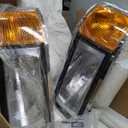 Headlight with Corner Lamp fit for Peterbilt 385/377 Trucks Halogen Headlights Headlamp Assembly Pair Left Driver and Right Passenger Side