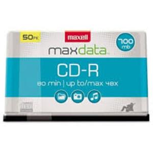 Maxell CD-R Spindle - Blue, 50 pk