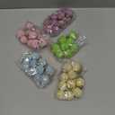 Civaner 48 Pcs Easter Pastel Balls Ornaments 1.18 Inch Mini Velvet Macaron Decoration Shatterproof Pink Green Blue Candy Hanging Ornaments for Easter Tree Party Decor