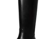 Platform knee high boots women Comfortable Stretch Round Toe Chunky Heel Tall Boots with Side Zip Dress Casual Long Riding Boots (5, Black)