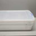 HOMZ 2-Pack Under Bed Storage, Clear Plastic Containers with Lids, 60 Quart, Blue Latch - Stackable Underbed Organizer Bins for Shoes, Bags, Clothes, and Towels