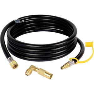 GASPRO 12FT RV Quick Connect Propane Hose with Elbow Adapter, For Blackstone 17" and 22" Griddle, Camp Chef Explorer, Outland Living Fire Bowl, Camping Grill, Portable Fire Pit