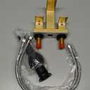 Cobbe Waterfall Bathroom Faucets 3 Hole, Brushed Gold Bathroom Sink Faucet Square 4 Inch Centerset with Pop-Up Drain, 2 Handle and 2 Supply Hoses, Lead-Free Stainless Steel for Vanity Sink Rv