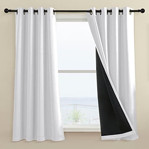 100% Blackout Curtain 2 Panels, Heat and Full Light Blocking Drapes with Grommets for Bedroom,Thermal Insulated Window Treatment Drapes for Living Room