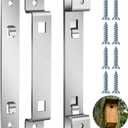 Blulu 2 Sets Bird House Hanger Bracket Stable Rust Proof Galvanized Steel Mounting Bracket for Securing Bird Houses Nesting Boxes Feeders, Quickly Remove for Cleaning (Silver)