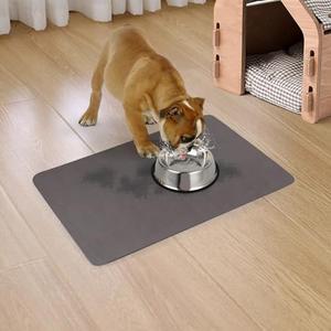Quick Dry Absorbent Dog Food Mat, 19 x 12 in Diatom Mud Dog Water Bowl Mat, No Messy Anti-Slip Pet Feeding Mat Dog Supplies for Small Dogs, Set of 2