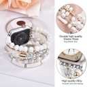 VISOOM Beaded Boho Bracelet Compatible for Apple Watch Band 40mm/38mm/41mm/42mm Series11 10 9 8 7 SE 6/5/4 Women Fashion Cute Handmade Crystal Beads Stretchy Watch Strap for iWatch Bands Series 3/2/1