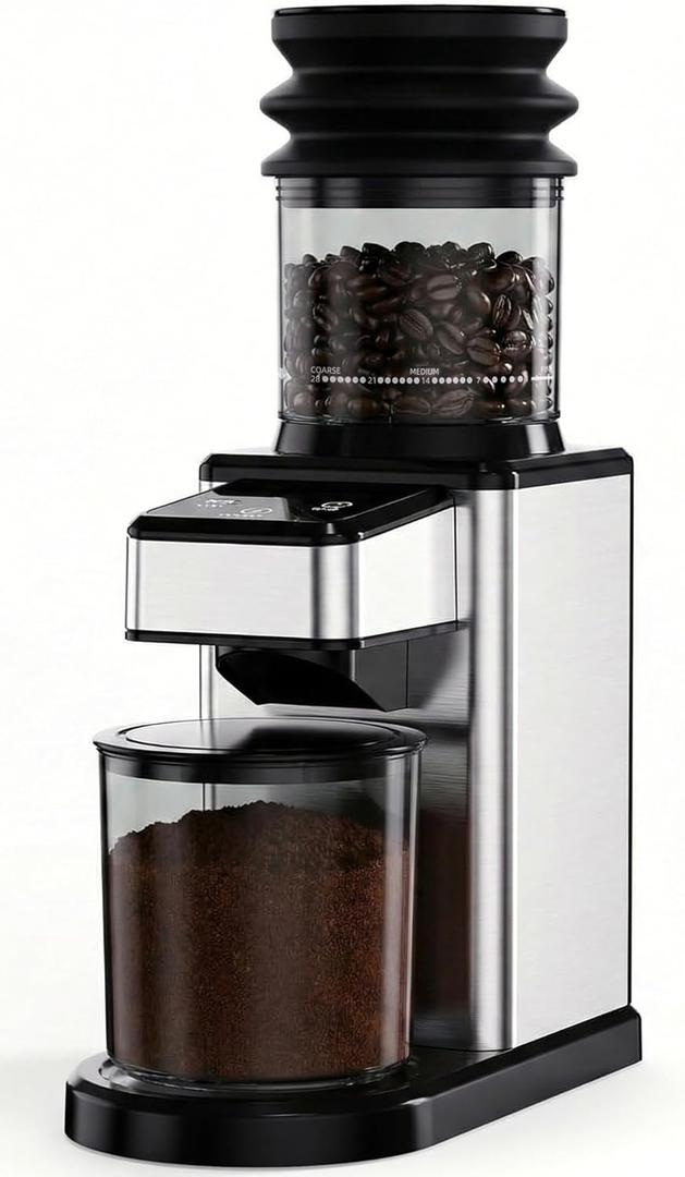 Onical Burr Coffee Grinder, Stainless Steel, 25 Grind Settings, Touchscreen, Anti-static, 1-12 Cup Capacity For Espresso, French Press & Drip Coffee(Black)