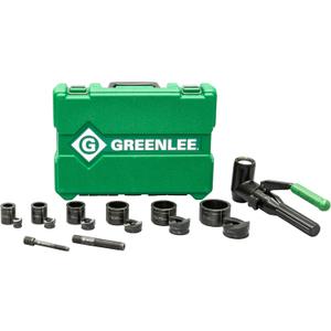 Greenlee 7906SB 8-Ton Hydraulic Knockout Punch Kit with Quick Draw 90 Knockout Driver, 1/2" to 2" Slug-Buster Punches, Dies, and Short Hydraulic Draw Studs Greenlee 7906SB 8-Ton Hydraulic Knockout Punch Kit with Quick Draw 90 Knockout Driver, 1/2" to 2" Slug-Buster Punches, Dies, and Short Hydraulic Draw Studs