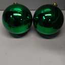 XmasExp Large Christmas Ball Ornaments,2pcs Green Giant Shatterproof Plastic Hanging Mercury Xmas Ball Decorations Christmas Tree Ornaments (Green, 6")