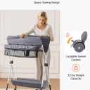 VEVOR Baby Changing Table, Foldable Diaper Change Station with Side Basket, Adjustable Height Changing Table with Lockable Wheels, Multi-Functional Nursery Storage Organizer, Dark Gray