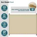 ECOOPTS 12'x12' Outdoor Shade Cover Canopy Sun Shade Cover with Grommets Weighted Rods for Pergola Patio Porch (Beige)