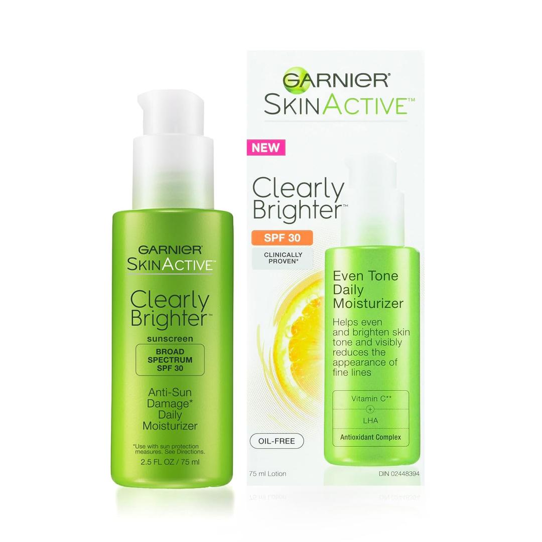 Garnier SkinActive Clearly Brighter SPF 30 Face Moisturizer with Vitamin C, 2.5 Fl Oz (75mL), 1 Count 