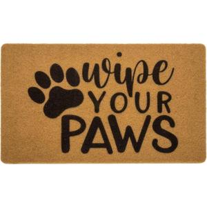 Utaly Dog Paws Welcome Welcome Front-Door-Mat Wipe Your Paws Outdoor Indoor Coir-Doormat Non-Slip Backing Mats for Entrance Outside Porch Funny-Decor (Wipe Your Paws Doormats, 29 * 17 Inch)