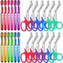Chumia 24 Pack Trauma Shears Pen Light Bulk for Nurses Nursing Scissors with Pupil Gauge Bandage Nurse Scissors LED Penlight Medical Accessories Gifts for Doctor CNA RN First Aid EMT EMS (Rainbow)