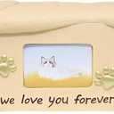 pet urns for Cats - cat urns for Ashes with Photo Display and Golden paw Prints, 7.48l x 5.51w x 4.33h, cat urns for Ashes