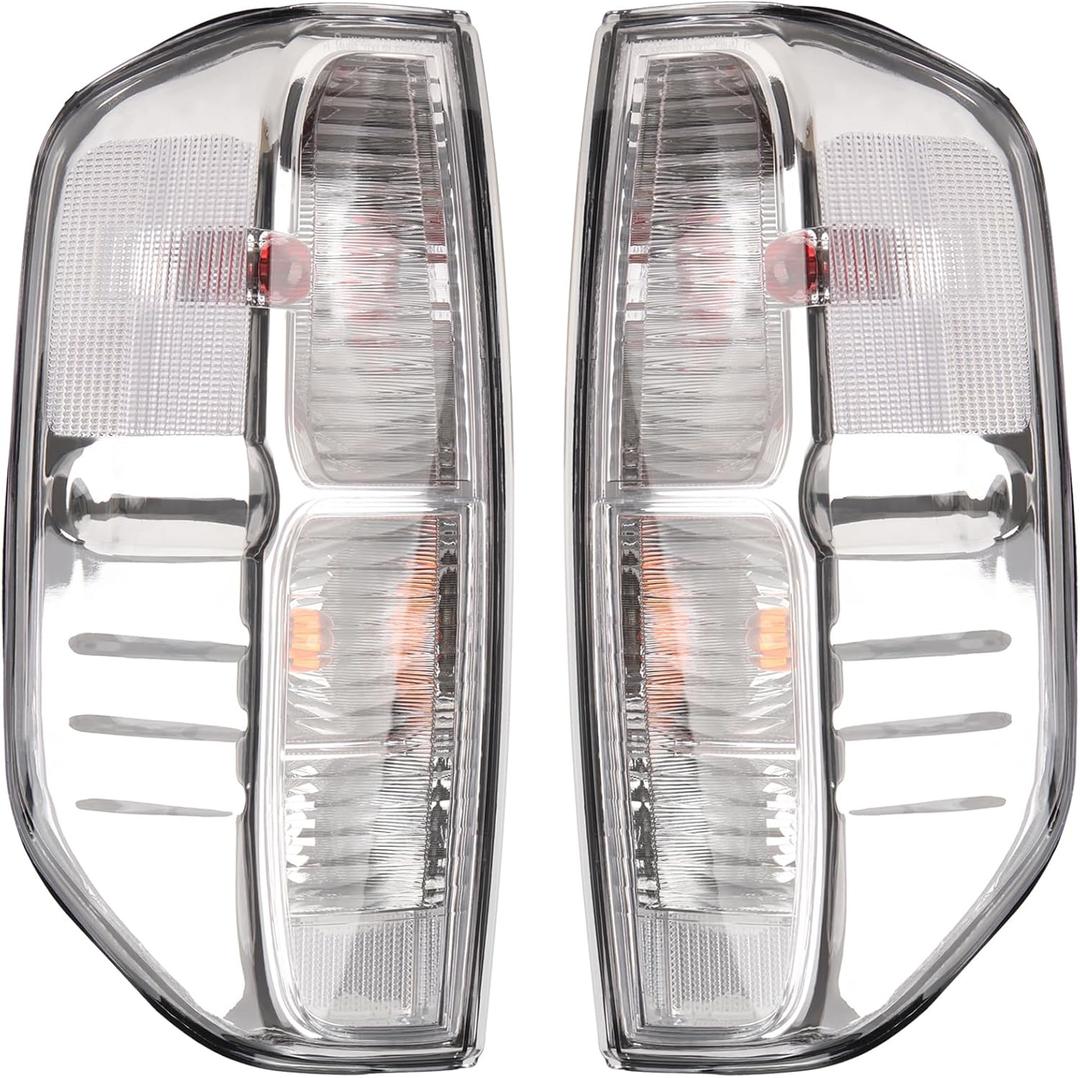 Tail Lights With Halogen Bulbs Compatible With 2005-2021 Nissan Frontier, 2009-2012 Suzuki Equator Rear Light Brake Lamps Clear Lens 26555-EA825 NI2800170 (clear)