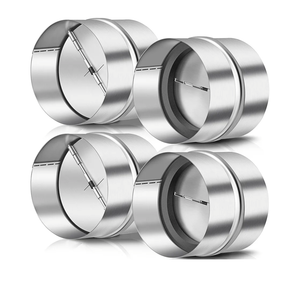 4 Pieces 4 Inch Backdraft Damper One Way Airflow Dryer Vent Backflow Preventer Duct Draft Stopper Inline Fan Vent Deflector with 2 Spring Loaded Folding Blades for Range Hoods Bathrooms Kitchen