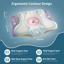 Ylekto Cervical Neck Pillow for Pain Relief, Ergonomic Pillow Side Sleeper Pillow for Sleeping, Contour Memory Foam Pillows with Cooling Pillowcase Orthopedic Bed Pillow for Back Stomach Sleepers